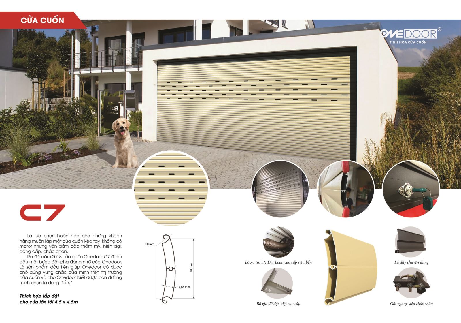 Cửa cuốn nan nhôm kéo tay Onedoor C7